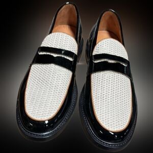 Black and White Men's Loafers